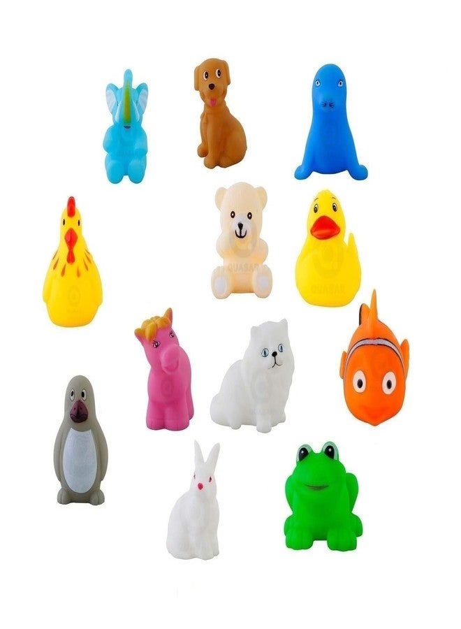 Quasar Cute Animals with Fruit Swimming Water Toys Non-Toxic, BPA Free Colorful Soft Rubber Float Squeeze Sound Squeezy Bathing Toy for Baby 18 Piece Chu Chu Toy Set - Image 3